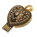 USB 2.0 Retro Diamond Heart Flash Memory Stick Pen Drive Storage U Disk 16GB