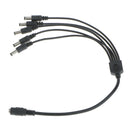 5 Port Splitter Cable CCTV Security Camera Power Supply Adapter Cable Black