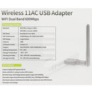 EDUP EP-AC1607 11AC 600M Dual Band USB 3.0 Wireless LAN Card Wifi Receiver