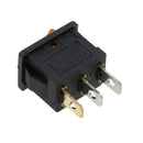 10pcs Momentary SPDT 3P Rocker Switch 2 Circuits On-Off Yellow LED