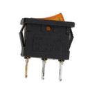 10pcs Momentary SPDT 3P Rocker Switch 2 Circuits On-Off Yellow LED