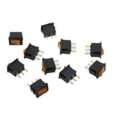 10pcs Momentary SPDT 3P Rocker Switch 2 Circuits On-Off Yellow LED