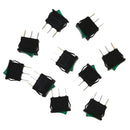 10pcs Momentary Latching 3 Pins 2 Circuits Rocker Switch Green LED