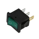 10pcs Momentary Latching 3 Pins 2 Circuits Rocker Switch Green LED