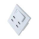 Wall 4-Port USB Socket Charger AC Power Receptacle Outlet Plate Panel