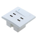 Wall 4-Port USB Socket Charger AC Power Receptacle Outlet Plate Panel