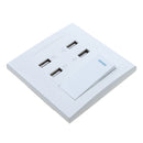 Wall 4-Port USB Socket Charger AC Power Receptacle Outlet Plate Panel