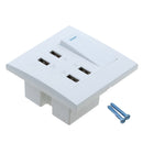 Wall 4-Port USB Socket Charger AC Power Receptacle Outlet Plate Panel