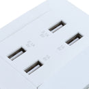 Wall 4-Port USB Socket Charger AC Power Receptacle Outlet Plate Panel