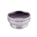 0.45X Professional HD Camera Lens Kit 2 in 1 Wide Angle Lens Clip On Phone Lens for iPhone or Android Silver