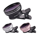 0.45X Professional HD Camera Lens Kit 2 in 1 Wide Angle Lens Clip On Phone Lens for iPhone or Android Silver