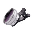 0.45X Professional HD Camera Lens Kit 2 in 1 Wide Angle Lens Clip On Phone Lens for iPhone or Android Silver
