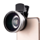0.45X Professional HD Camera Lens Kit 2 in 1 Wide Angle Lens Clip On Phone Lens for iPhone or Android Silver