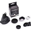 0.45X Professional HD Camera Lens Kit 2 in 1 Wide Angle Lens Clip On Phone Lens for iPhone or Android Silver