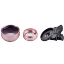 0.45X Professional HD Camera Lens Kit 2 in 1 Wide Angle Lens Clip On Phone Lens for iPhone or Android Rose Gold