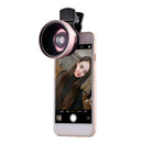 0.45X Professional HD Camera Lens Kit 2 in 1 Wide Angle Lens Clip On Phone Lens for iPhone or Android Rose Gold