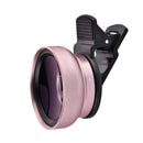 0.45X Professional HD Camera Lens Kit 2 in 1 Wide Angle Lens Clip On Phone Lens for iPhone or Android Rose Gold