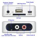 3.5mm Jack /RCA Port to MP3 Audio Capture Recorder Music Digitizer Support SD Card & USB Flash Drive EU Standard