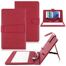 Wired Keyboard Flip 4.2''-6.5' 'Holster Case Cover Kickstand For Smsung HUAWEI HTC Micro USB Phone W/ OTG Red