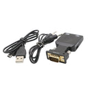 HDMI Female to VGA Male Converter Adapter with 3.5mm Audio Cord and USB Power Cable Support 1080P Output HDTV