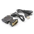 HDMI Female to VGA Male Converter Adapter with 3.5mm Audio Cord and USB Power Cable Support 1080P Output HDTV