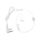 2 Way Walkie Talkie Earpiece/Headset PTT Surveillance Kit Mic Acoustic Coil Tube Earpiece for Kenwood PHS PuXing White