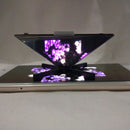 3D Prism Holographic, DIY 3D Holographic Video Play Display Pyramid Box for iPhone Samsung All 3.5-6.5'' Smartphone
