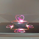 3D Prism Holographic, DIY 3D Holographic Video Play Display Pyramid Box Stand for IOS, Android All 3.5-6.5'' Smartphone Clear