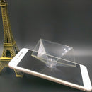 3D Prism Holographic, DIY 3D Holographic Video Play Display Pyramid Box Stand for IOS, Android All 3.5-6.5'' Smartphone Clear