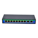 9 Port 10/100Mbps 8 POE Port & 1 Uplink Power Over Ethernet Switch 4,5+/7,8- Support 12V 24V 48V