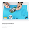 13.7 x 9.8 inch Heat-Resistant Silicone Repair Mat Maintenance Platform BGA Soldering Repair Station Non-skid Insulation Desk Pad for Mobile Phones, Computers, BGA Welding Repair Station