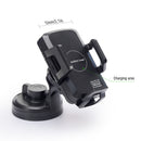Wireless Car Charger Kit , Qi Wireless Charging Mount Suction Cup Holder for Samsung Galaxy S8/S7 Edge/S7/S6 Edge(Plus)/S6/Note 5, Nexus 4/5/6, Nokia, HTC and All Qi-enabled Devices, Black