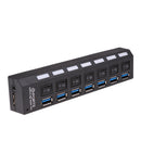High Speed 7 Port USB Hub 3.0 Multi Hub Power Expansion For PC Laptop