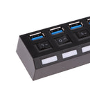 High Speed 7 Port USB Hub 3.0 Multi Hub Power Expansion For PC Laptop