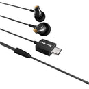 USB-C Type C Earphone, Type-c Ceramic Earphone Digital Decoding Noise-Isolation with CLDA Hi-Fi Stereo Sound Comfort for Wearing Black