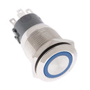 19mm Falt Head Self-locking Resetable Stainless Steel Power Switch