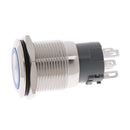 19mm Falt Head Self-locking Resetable Stainless Steel Power Switch