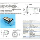 10mm Falt Head Self-locking Stainless Steel Power Switch
