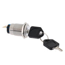 Electric 2 Positions 1NO 1NC SPDT Keylock Switch, AC 250V, 5 Amp with 2 Keys 19mm