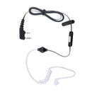 2 Way Walkie Talkie Earpiece/Headset PTT Surveillance Kit Mic Acoustic Coil Tube Earpiece for Kenwood PHS PuXing Black