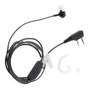 2 Pin TYT Walkie Talkie Earphone Microphone Speakerphone w/ Ear Hook for BAOFENG,KENWOOD,PuXing Black