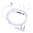 2 Pin TYT Walkie Talkie Earphone Microphone Speakerphone w/ Ear Hook for BAOFENG,KENWOOD,PuXing White
