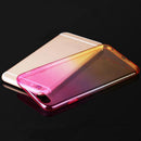 Gradual Colorful Case Gradient Change Color Phone Lightweight Cover Translucent Shock Absorbing Flexible TPU for iPhone 6 6S Plus 5.5 Inch Purple and Yellow
