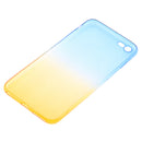 Gradual Colorful Case Gradient Change Color Phone Lightweight Cover Translucent Shock Absorbing Flexible TPU for iPhone 6 6S 4.7 Inch Blue and Yellow