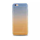 Gradual Colorful Case Gradient Change Color Phone Lightweight Cover Translucent Shock Absorbing Flexible TPU for iPhone 6 6S 4.7 Inch Blue and Yellow