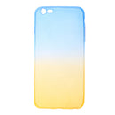 Gradual Colorful Case Gradient Change Color Phone Lightweight Cover Translucent Shock Absorbing Flexible TPU for iPhone 6 6S 4.7 Inch Blue and Yellow