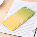 Gradual Colorful Case Gradient Change Color Phone Lightweight Cover Translucent Shock Absorbing Flexible TPU for iPhone 6 6S Plus 5.5 Inch Green and Yellow