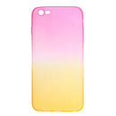 Gradual Colorful Case Gradient Change Color Phone Lightweight Cover Translucent Shock Absorbing Flexible TPU for iPhone 6 6S Plus 5.5 Inch Pink and Yellow