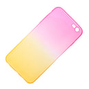 Gradual Colorful Case Gradient Change Color Phone Lightweight Cover Translucent Shock Absorbing Flexible TPU for iPhone 6 6S Plus 5.5 Inch Pink and Yellow