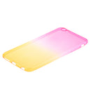 Gradual Colorful Case Gradient Change Color Phone Lightweight Cover Translucent Shock Absorbing Flexible TPU for iPhone 6 6S Plus 5.5 Inch Pink and Yellow